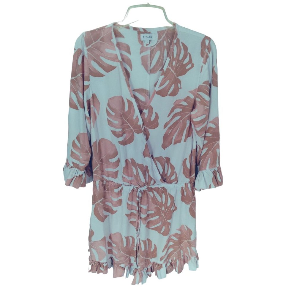 Piyama lightweight Monstera Leaf Romper Size Large